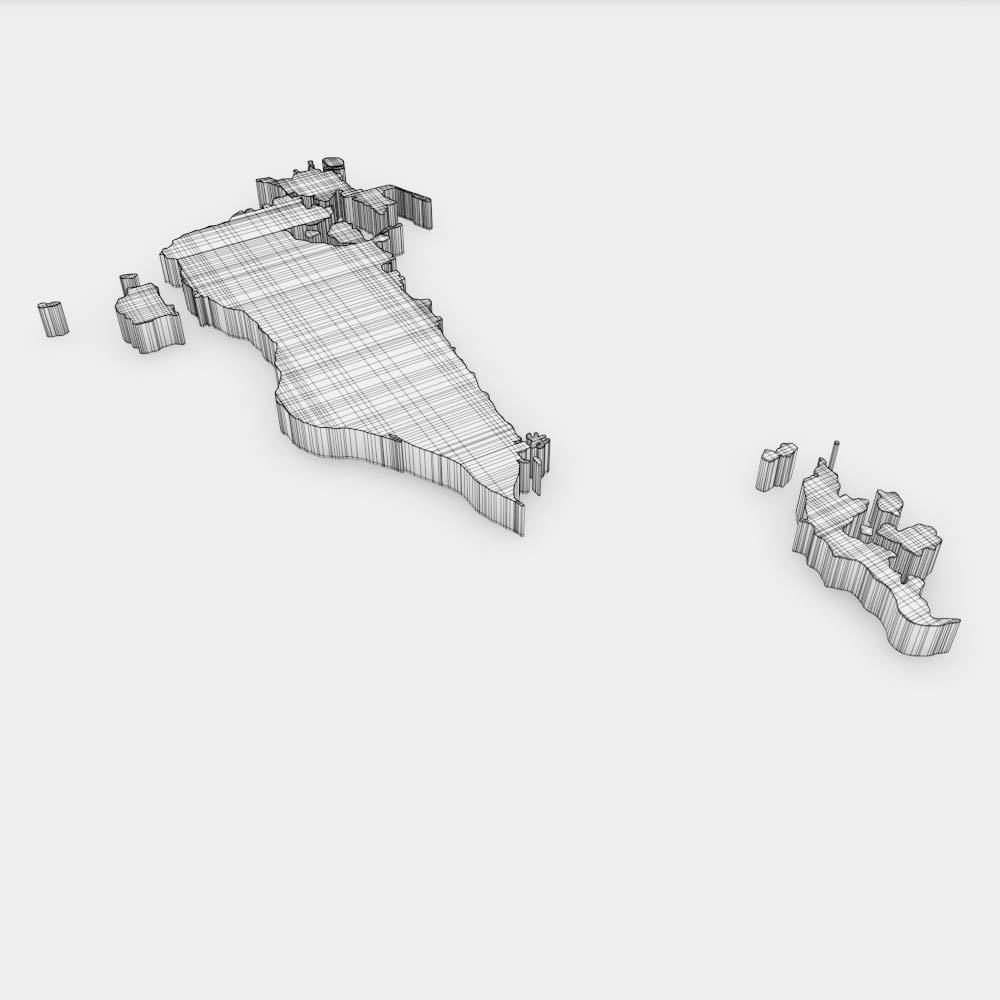 Bahrain country map 3d model 3D model_5