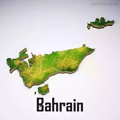 Bahrain country map 3d model