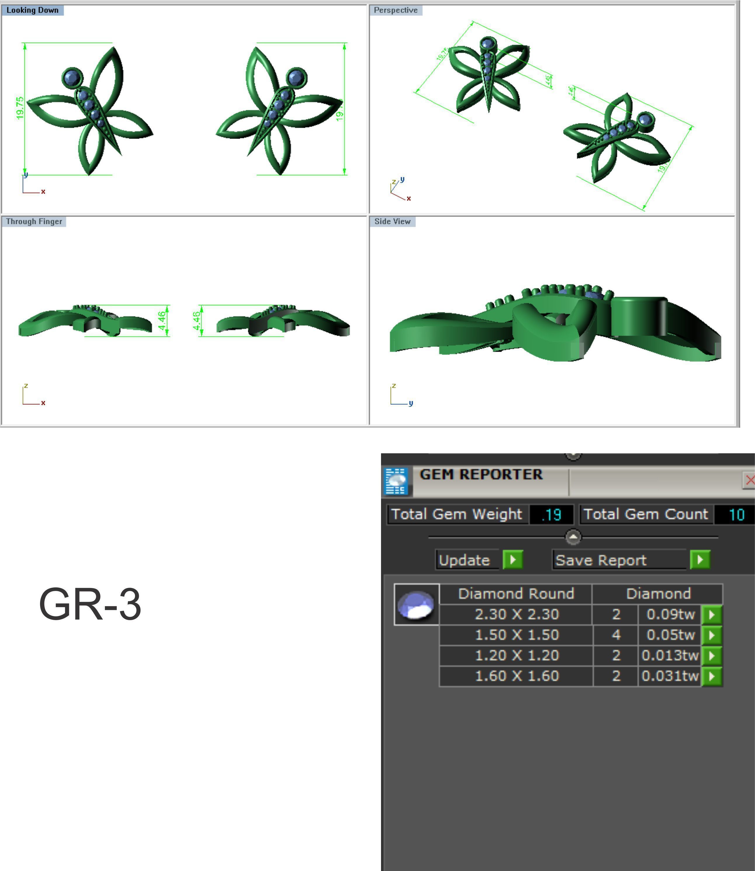 Solitaire Women Earring 3dm STL OBJ FBX Render Details 3D print model_6