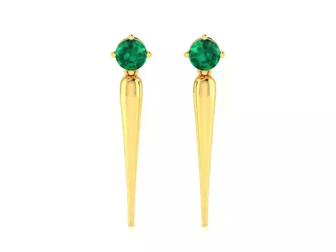 Solitaire Women Earring 3dm STL OBJ FBX Render Details