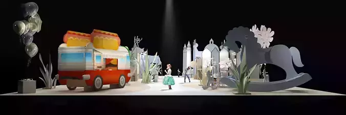 Children products booth pop up store