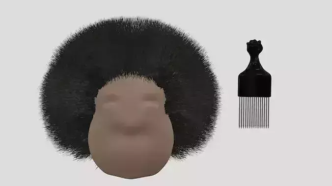 HAIR Afro with a hair pick 3D print file 3D print model