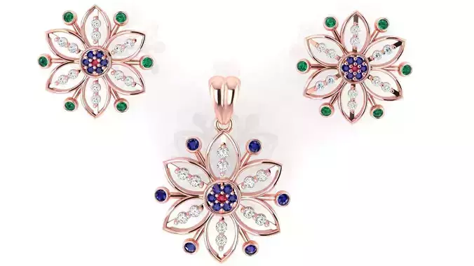 Diamond Pendants and Earrings