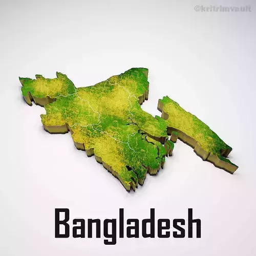 Bangladesh country map 3d model 3D model