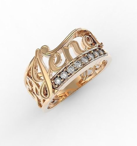 jenen name ring 3D print model