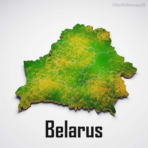 Belarus country map 3d model 3D model