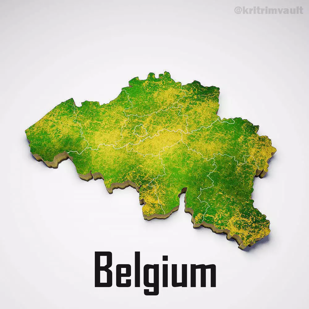 Belgium country map 3d model 3D model_0