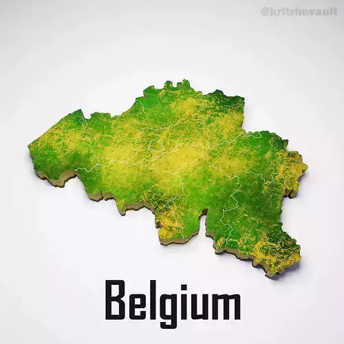 Belgium country map 3d model