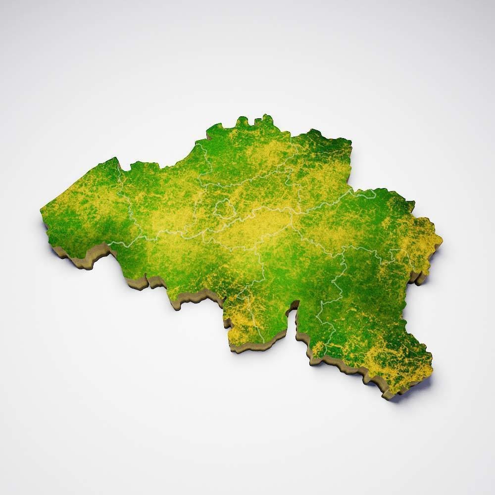 Belgium country map 3d model 3D model_1
