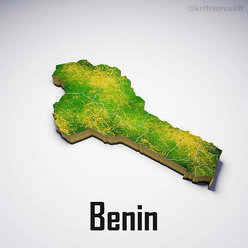 Benin country map 3d model 3D model