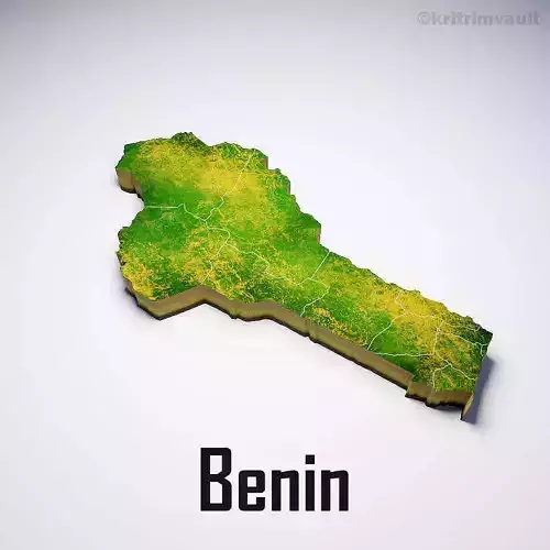Benin country map 3d model