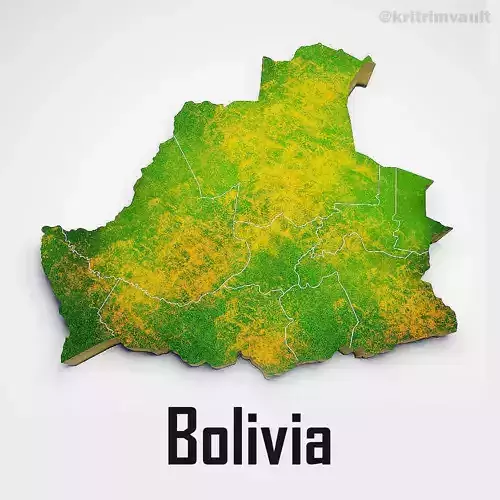 Bolivia country map 3d model