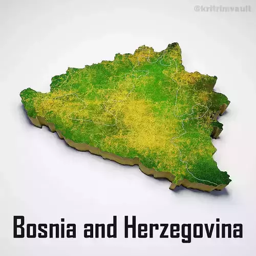 Bosnia and Herzegovina country map 3d model