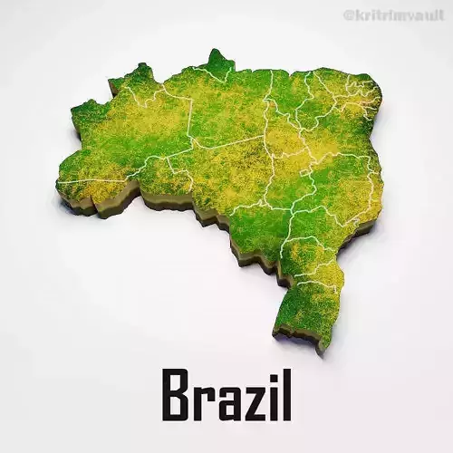 Brazil country map 3d model