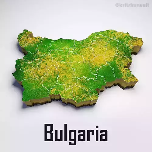 Bulgaria country map 3d model