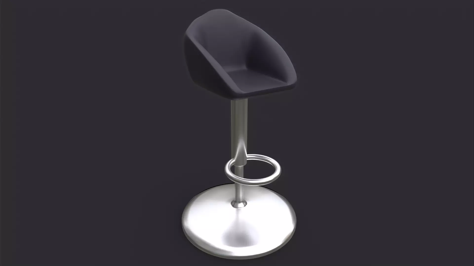 Bar Chair Low-poly 3D model_0
