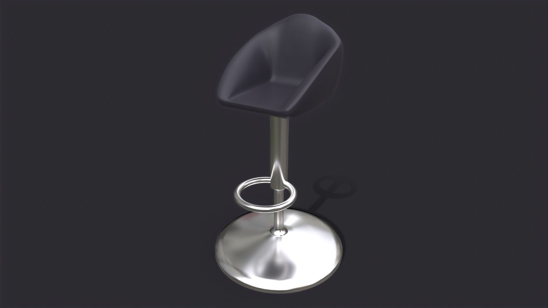 Bar Chair Low-poly 3D model_2