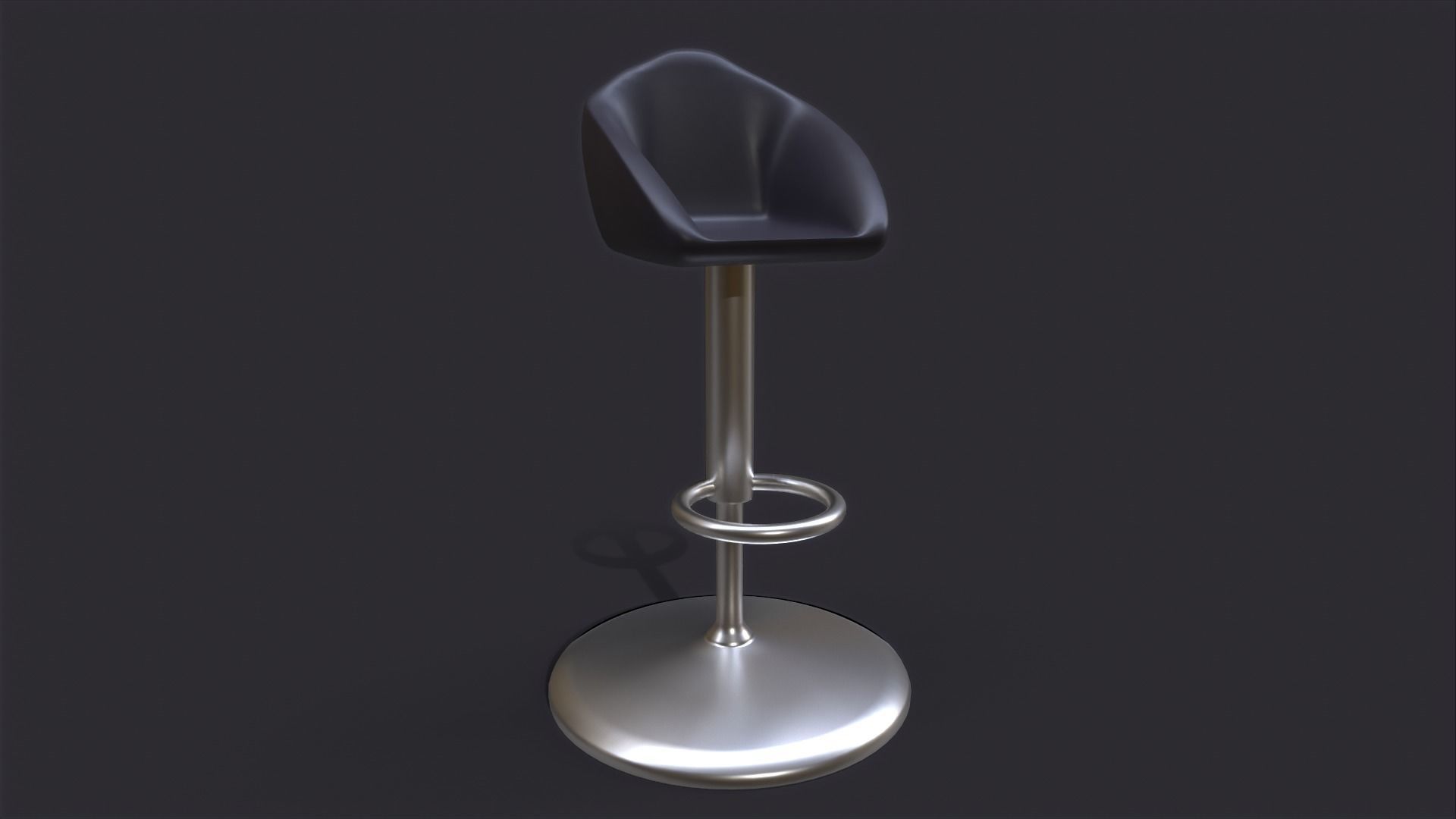 Bar Chair Low-poly 3D model_6