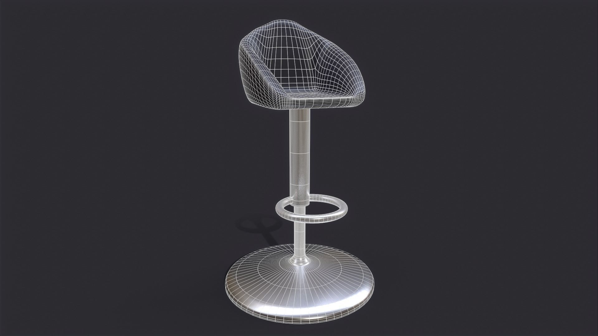 Bar Chair Low-poly 3D model_10