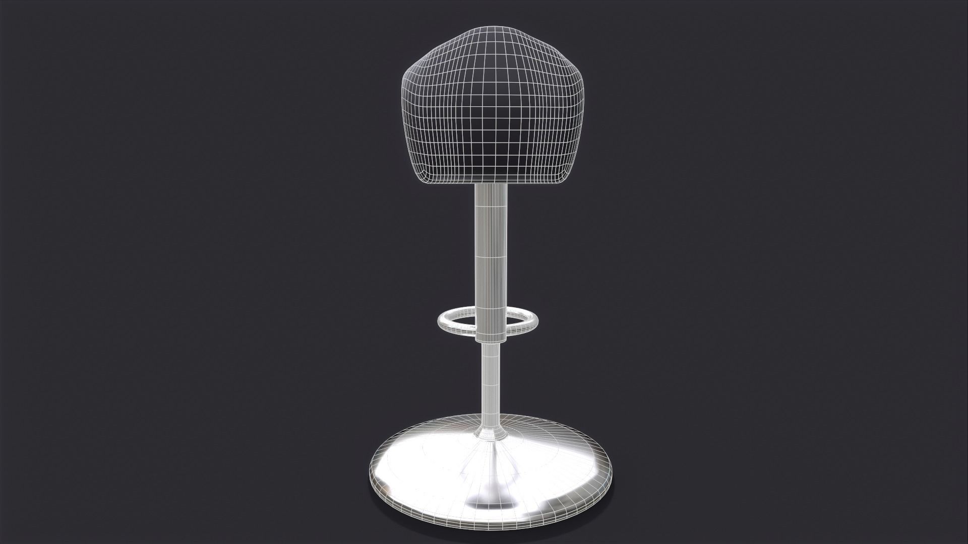 Bar Chair Low-poly 3D model_9