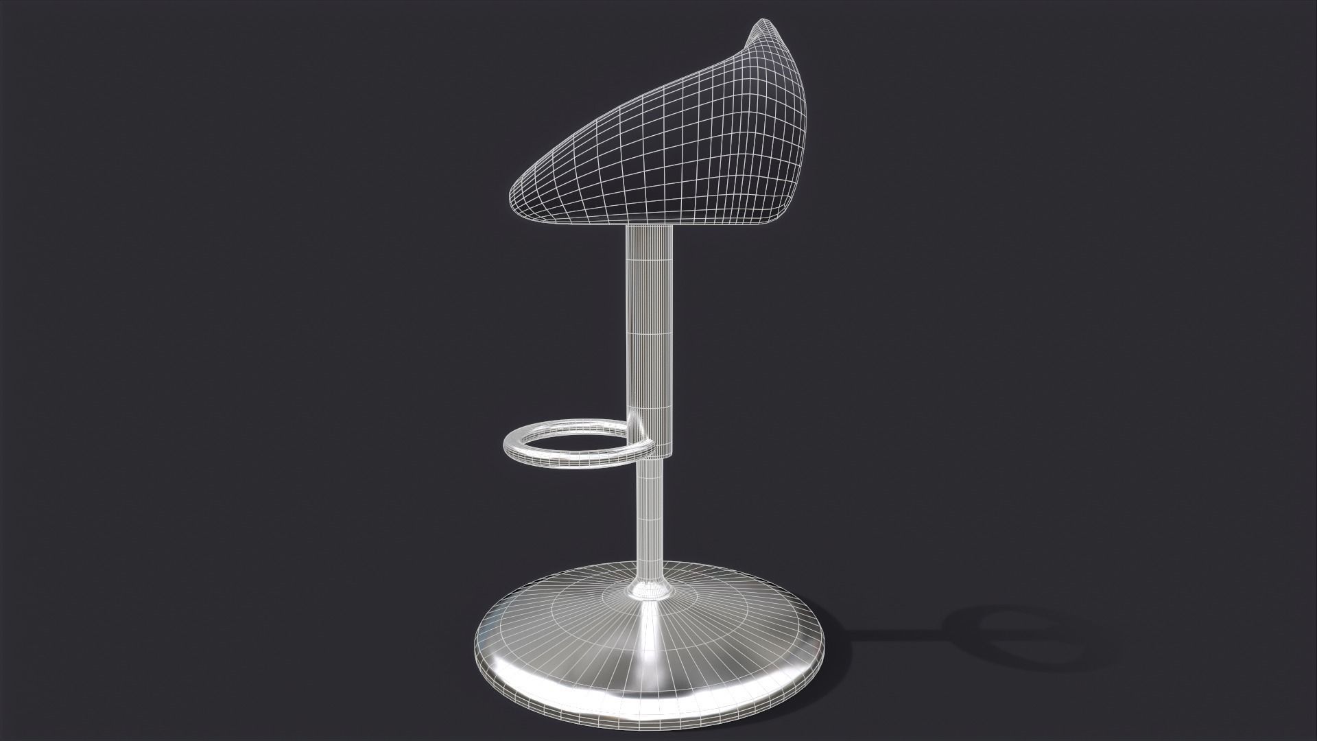 Bar Chair Low-poly 3D model_8