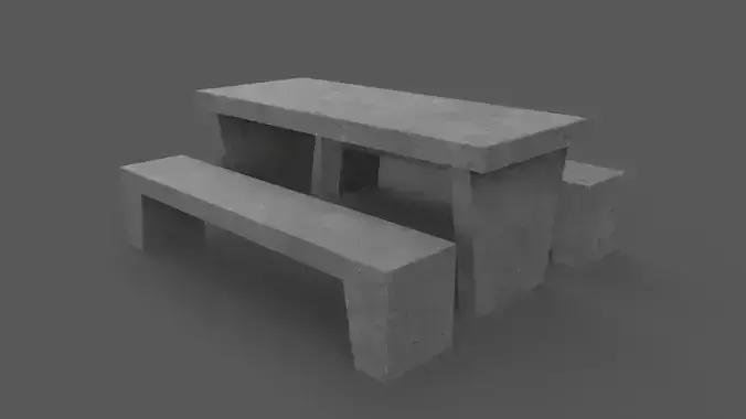 PBR Concrete Picnic Table A Low-poly 3D model