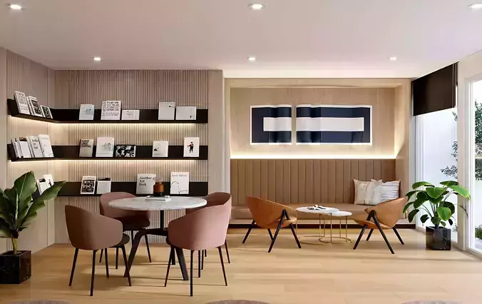 interior library 3d model