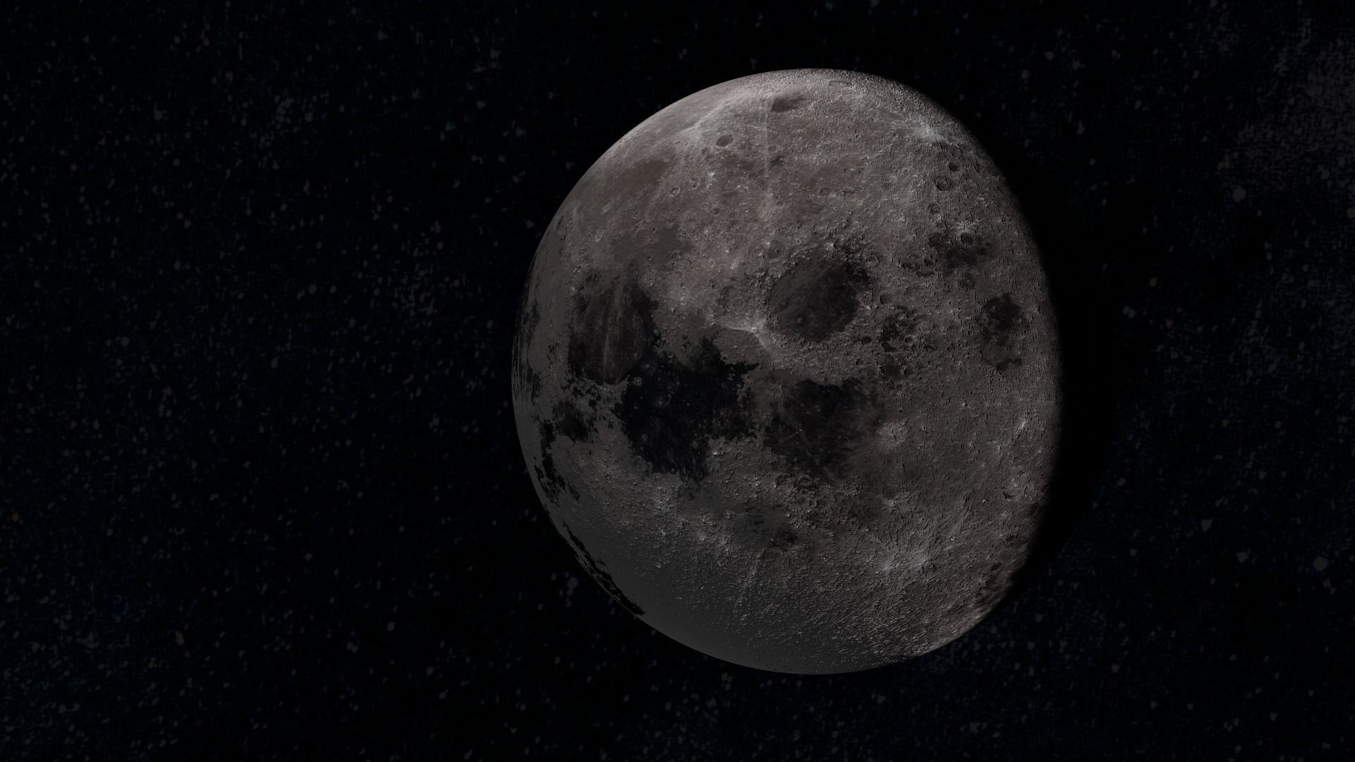 planets moon in space 3D model_1