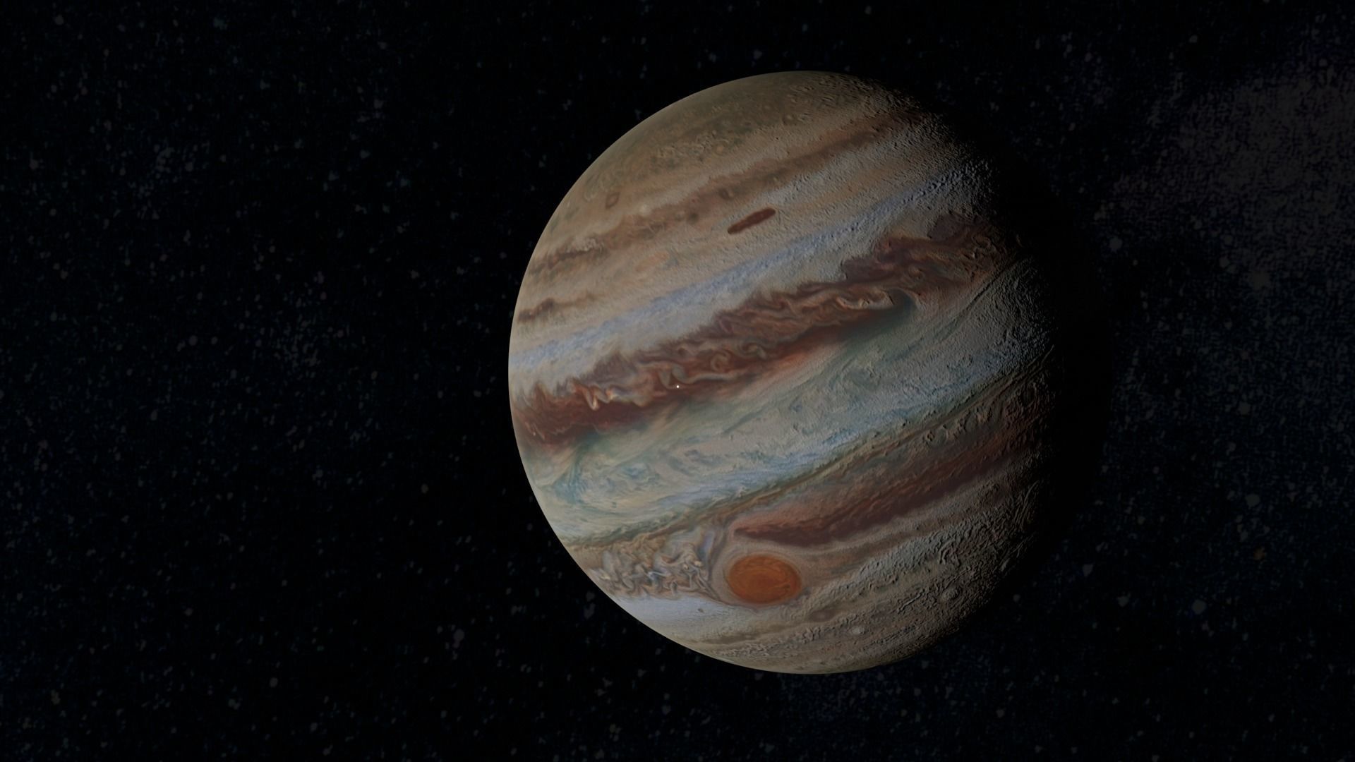 planets moon in space 3D model_5