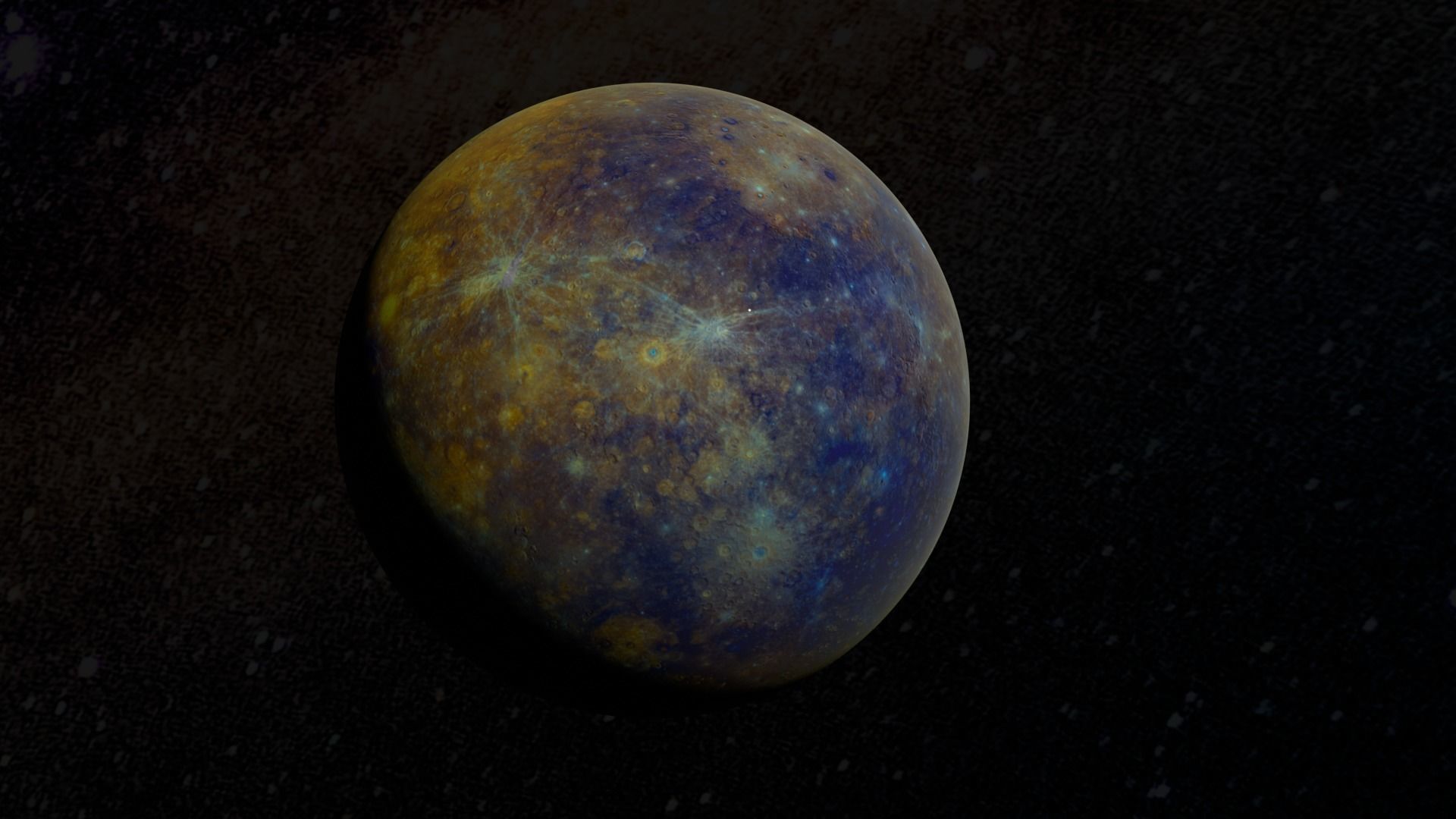 planets moon in space 3D model_2