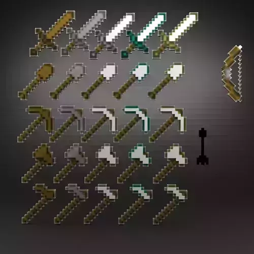 Minecraft Tools download now free Free 3D model