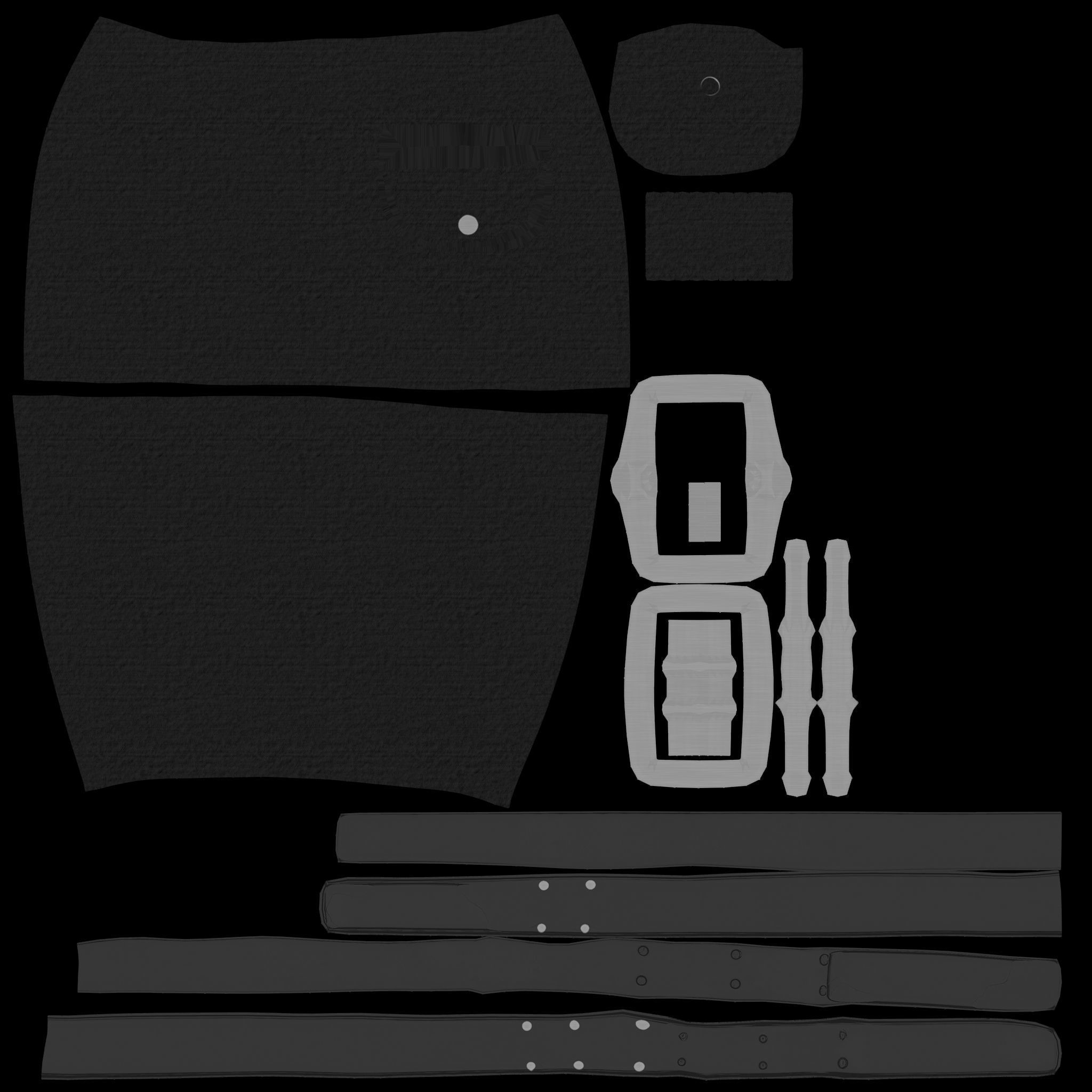 Belt Front Utility Pocket Mini Denim Skirt Low-poly 3D model_11