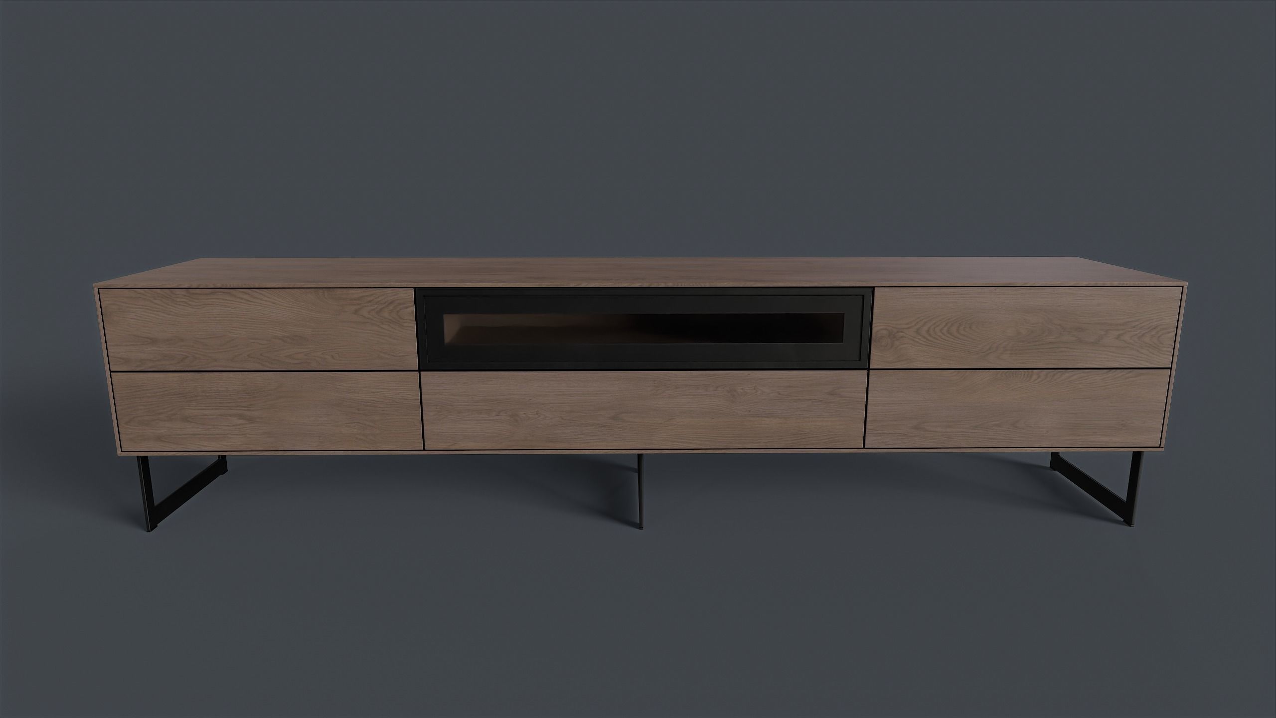 Bellagio TV Dresser 1 PBR Game Ready Low-poly 3D model_9