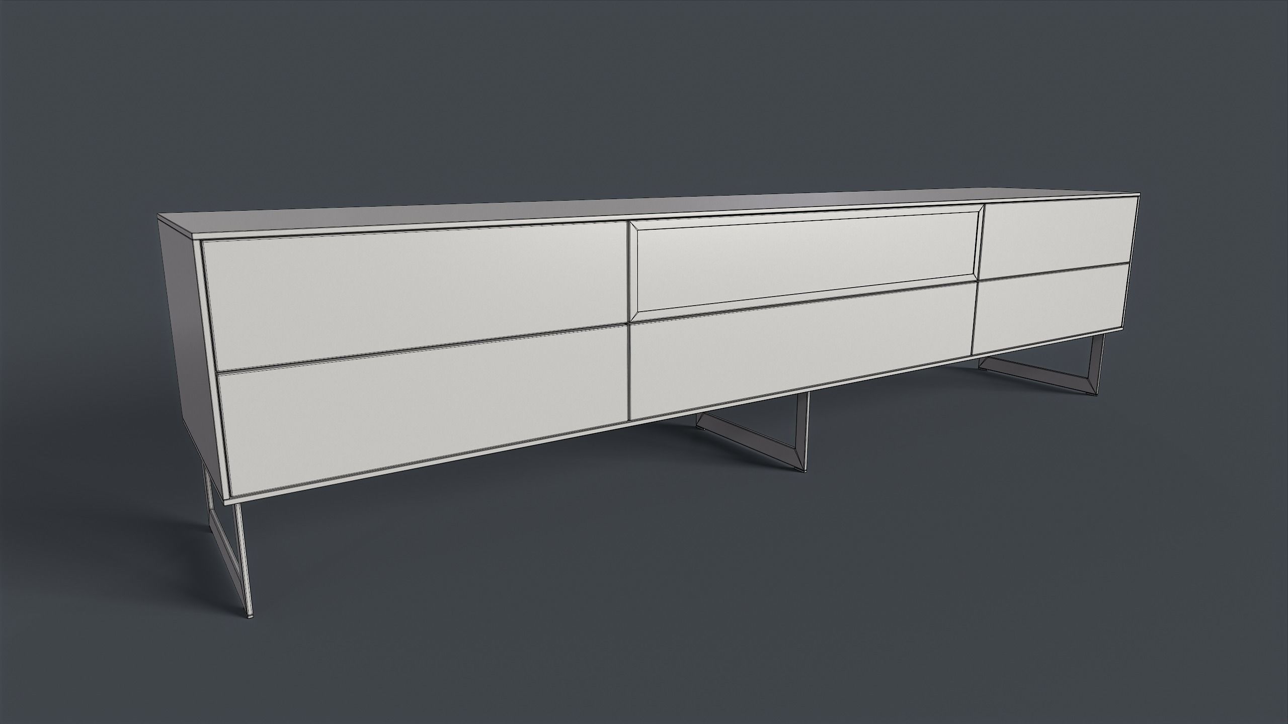 Bellagio TV Dresser 1 PBR Game Ready Low-poly 3D model_15