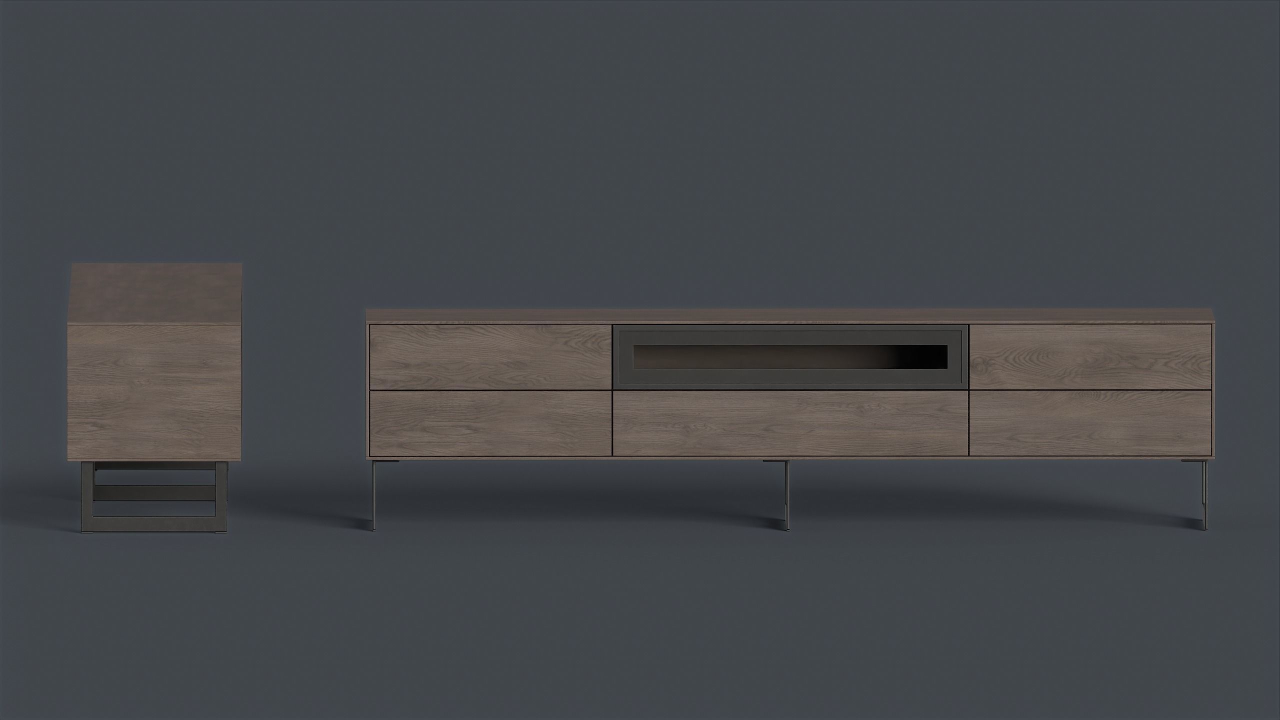 Bellagio TV Dresser 1 PBR Game Ready Low-poly 3D model_5