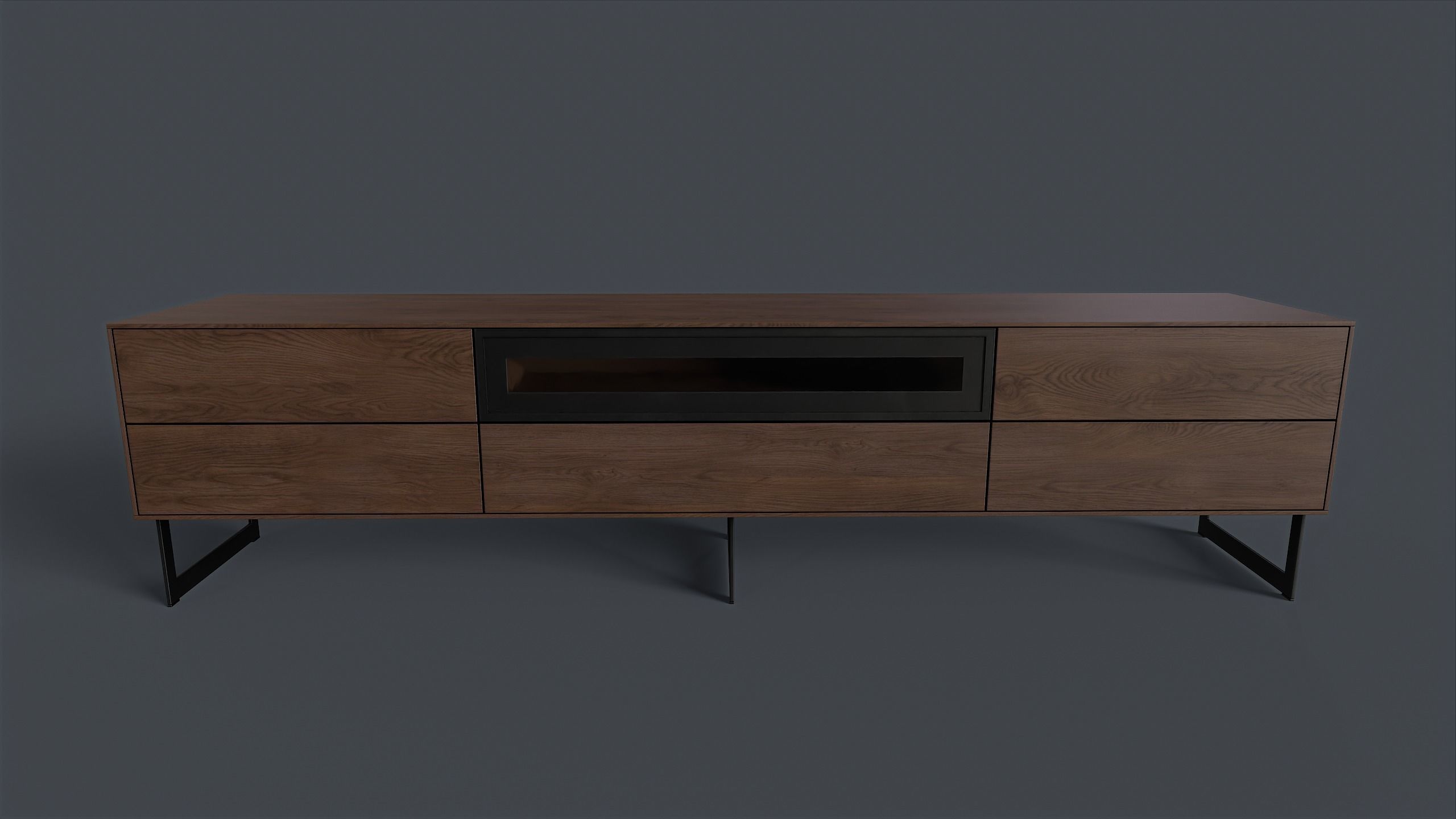 Bellagio TV Dresser 1 PBR Game Ready Low-poly 3D model_8