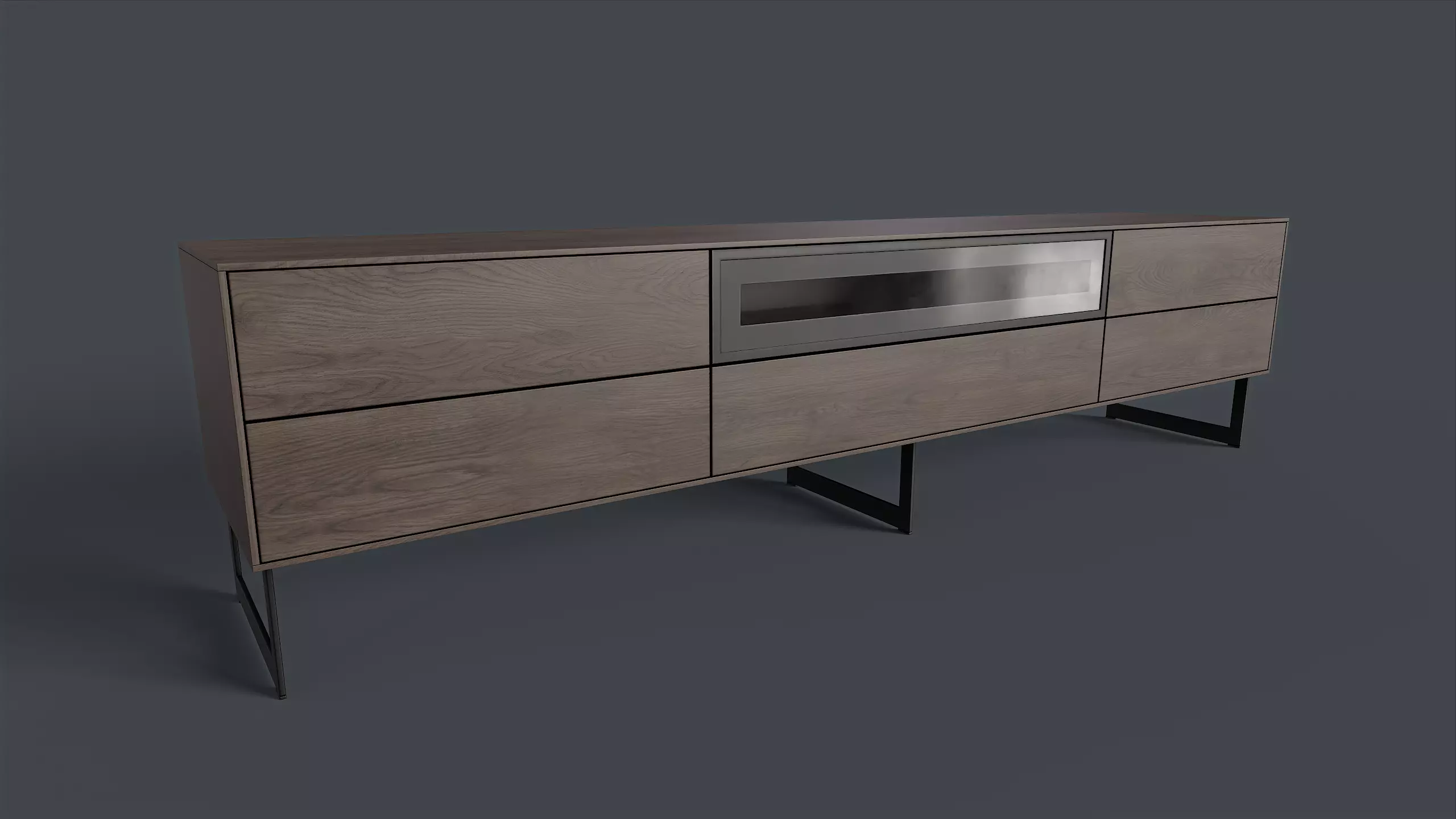 Bellagio TV Dresser 1 PBR Game Ready Low-poly 3D model_0