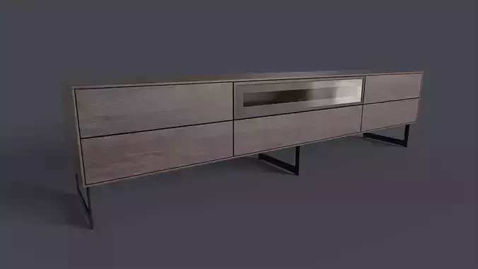 Bellagio TV Dresser 1 PBR Game Ready Low-poly 3D model