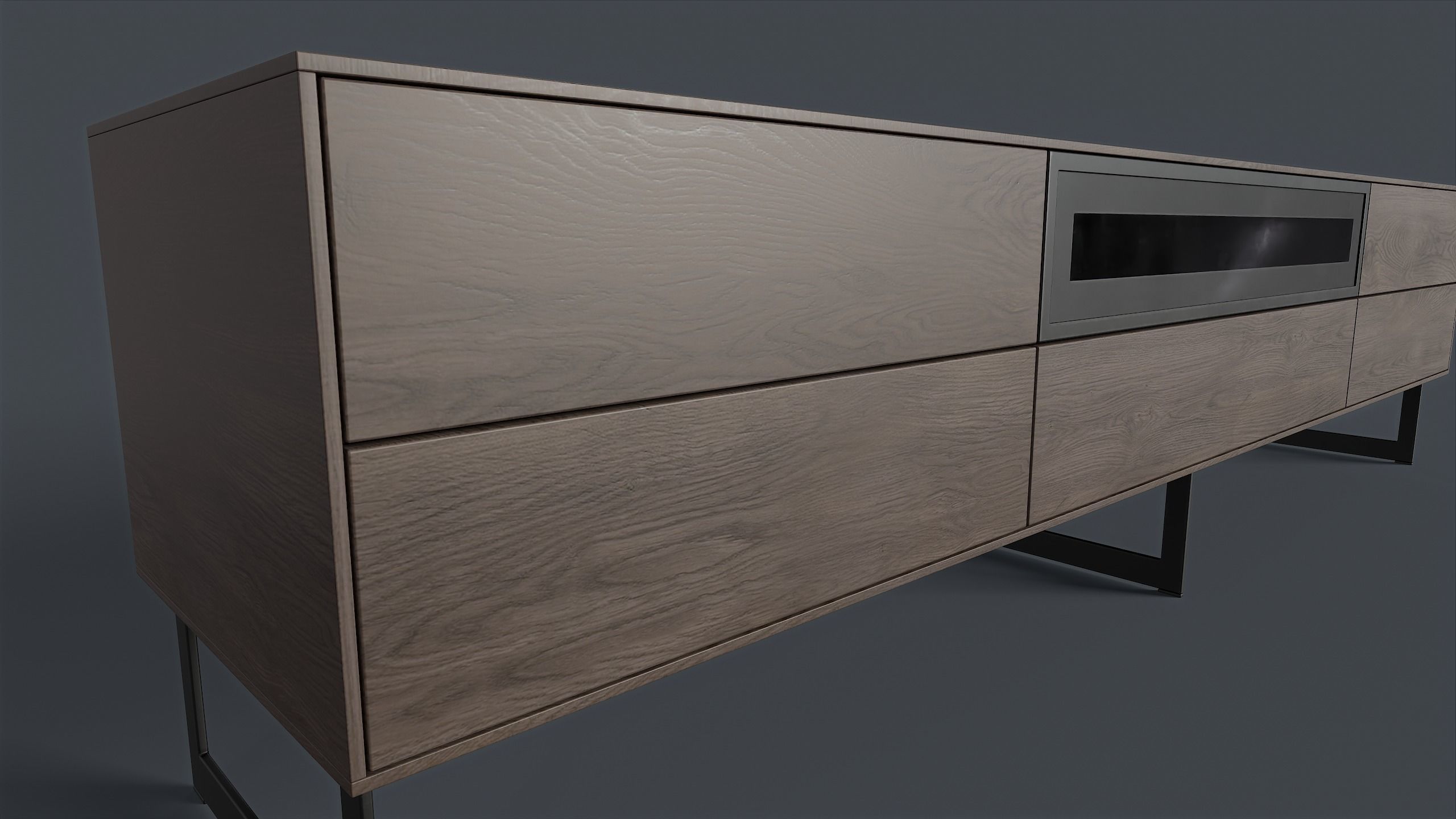 Bellagio TV Dresser 1 PBR Game Ready Low-poly 3D model_4
