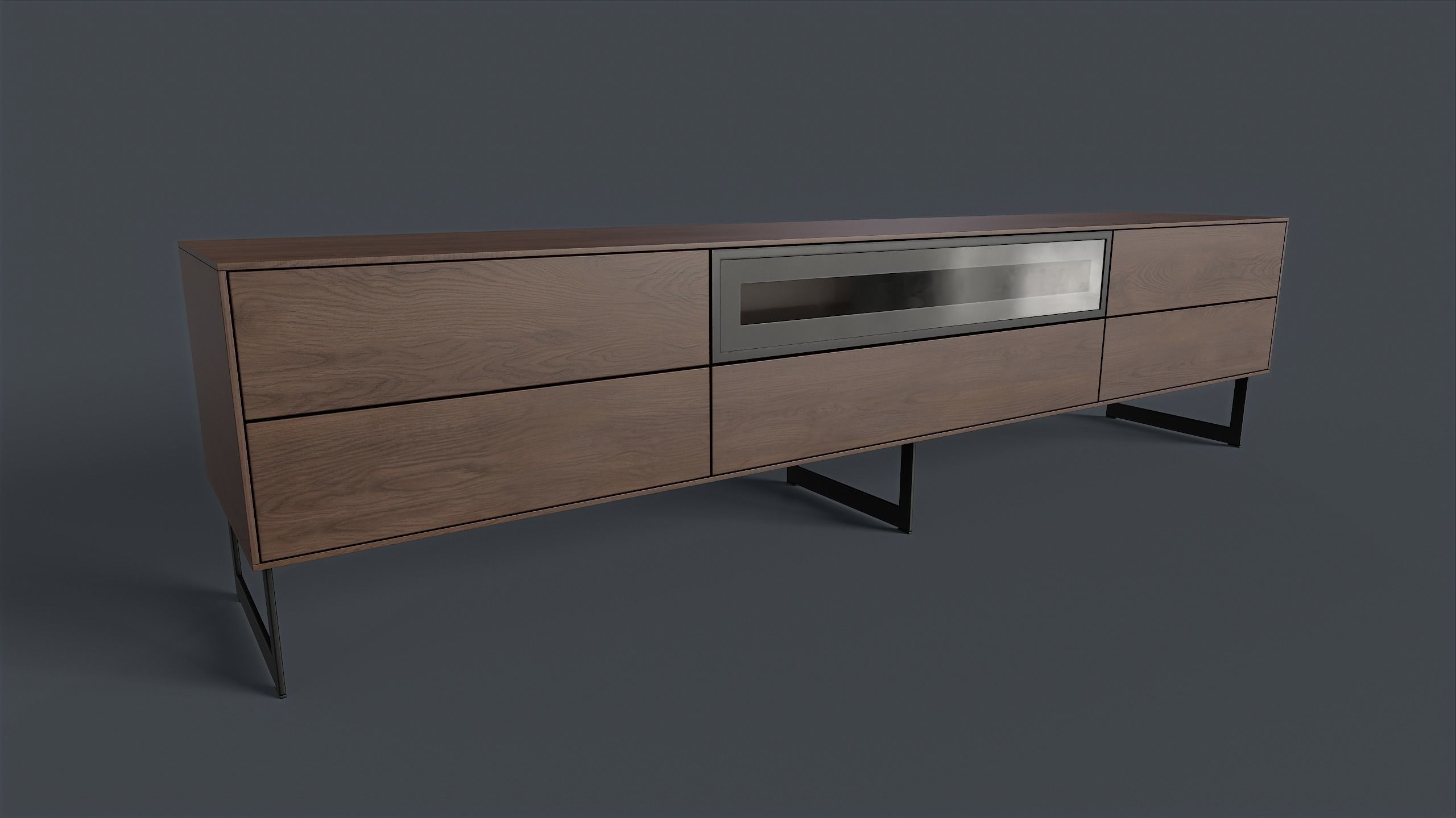 Bellagio TV Dresser 1 PBR Game Ready Low-poly 3D model_1