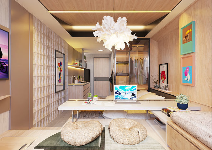 grand studio apartment 3D model