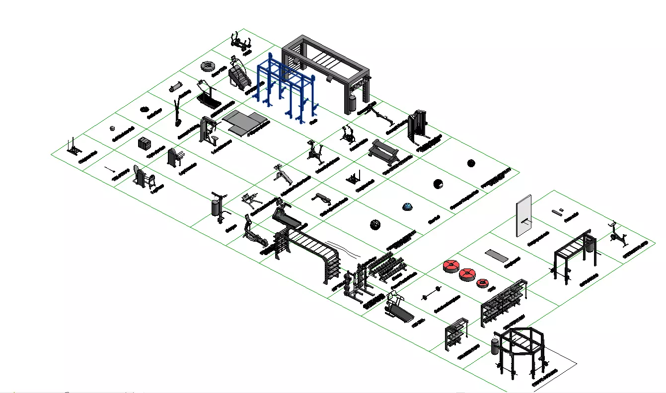 GYM Revit Families Low-poly 3D model_0