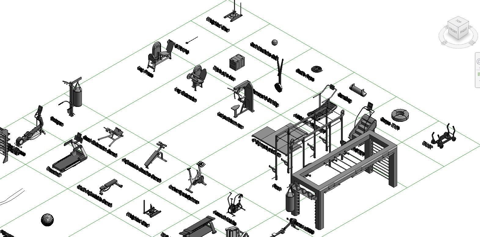 GYM Revit Families Low-poly 3D model_6