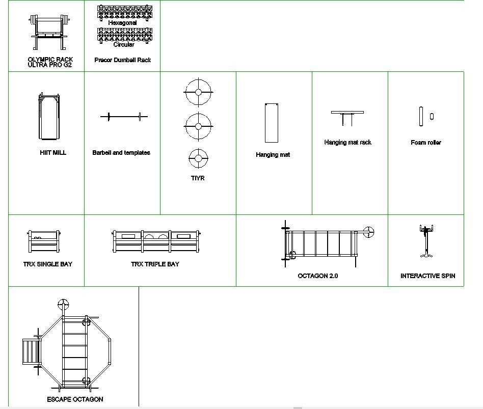 GYM Revit Families Low-poly 3D model_3