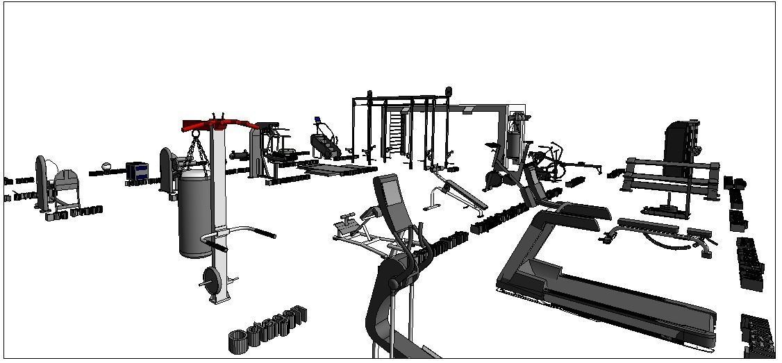 GYM Revit Families Low-poly 3D model_4