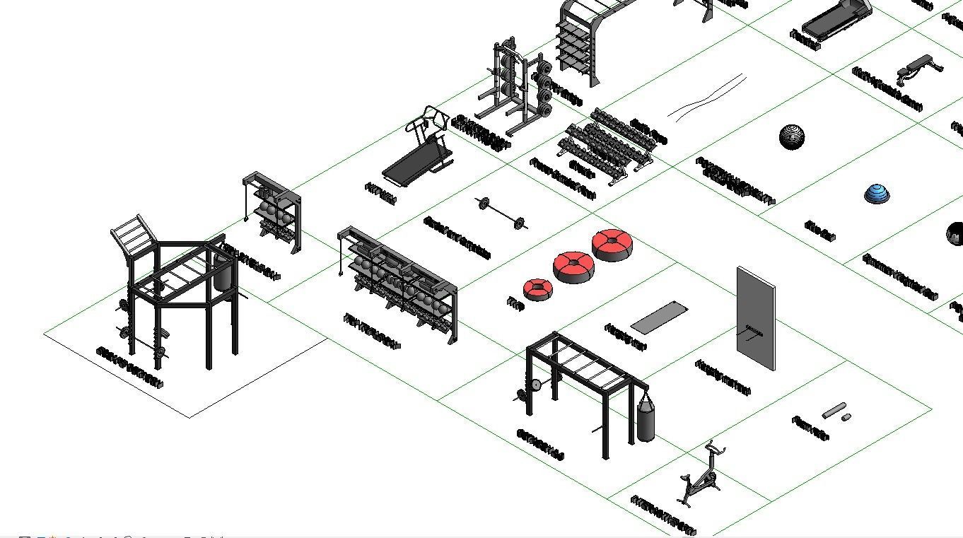 GYM Revit Families Low-poly 3D model_5