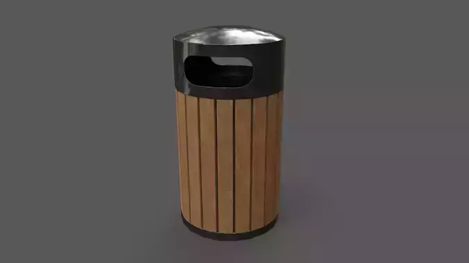 PBR Outdoor Wooden Trash Bin