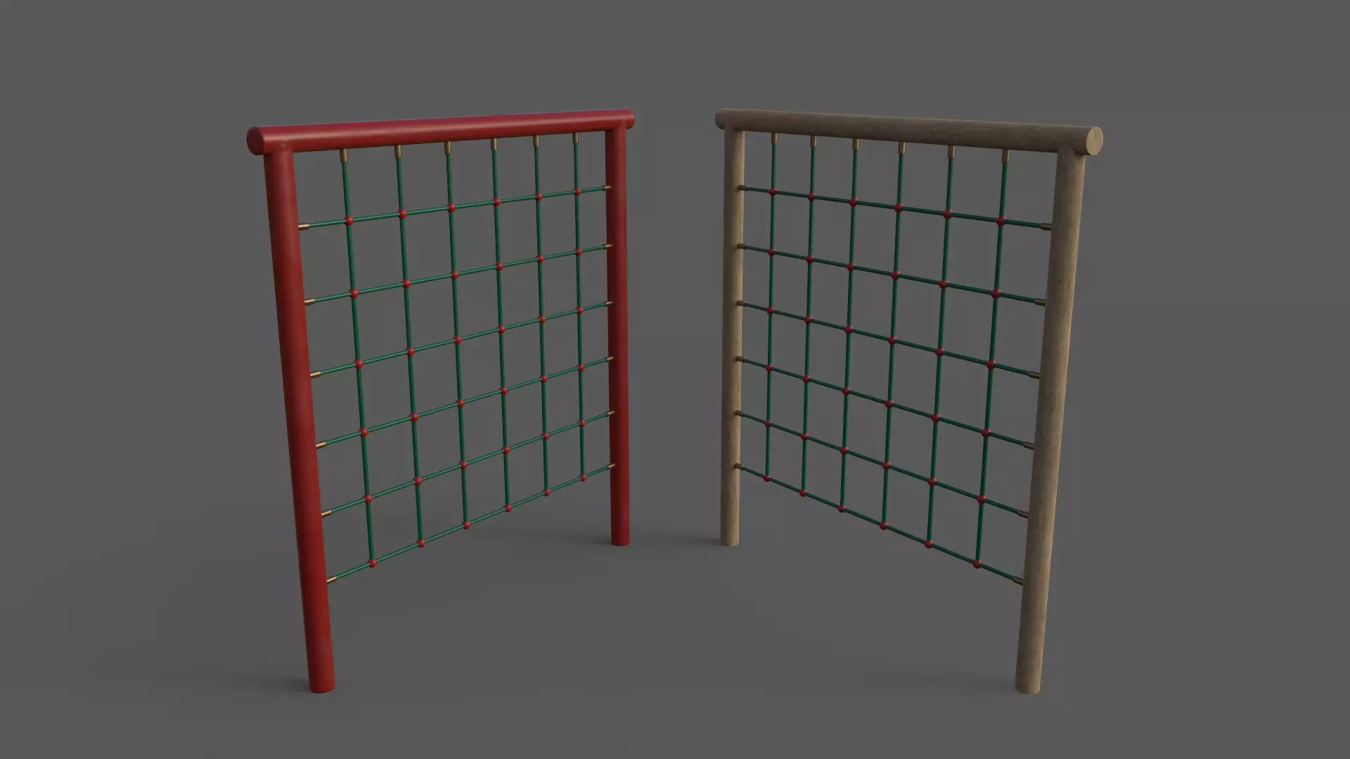 PBR Rope Wall Bars Low-poly 3D model