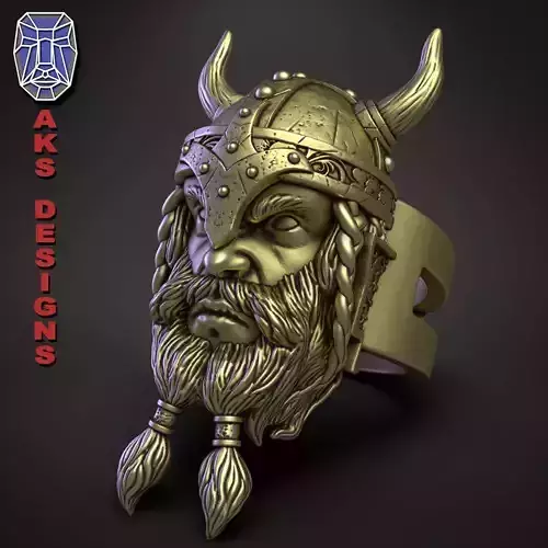 Ring organic jewelry Ancient Viking v1  3D print model