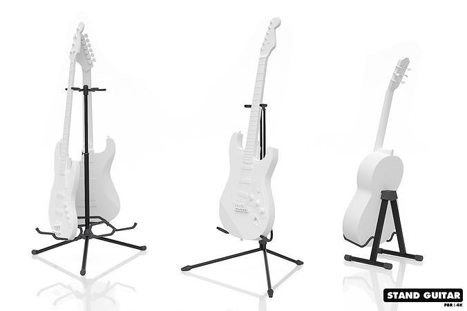 Stand Guitar Low-poly 3D model